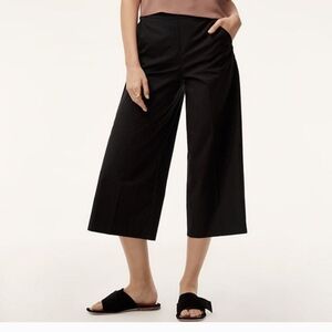 Aritzia Babaton Navy Blue Manolo Lightweight Breathable Wide Leg High Rise Pants